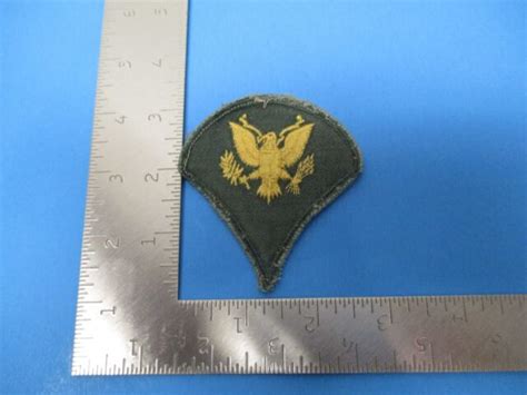 Vintage Us Army E4 Specialist Patch Gold Eagle On Green S3176 Ebay