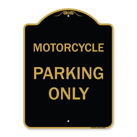 Signmission Designer Series Sign Motorcycle Parking Only Black