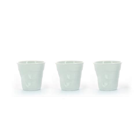 Set Of 3 White Espresso Cups