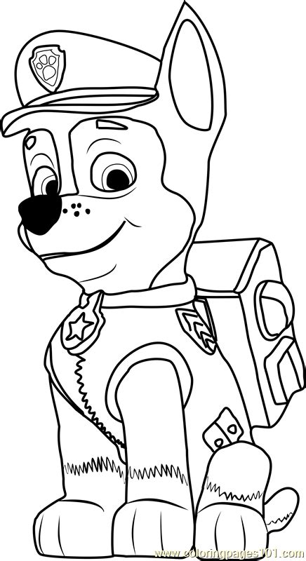 Chase Coloring Page | Paw patrol coloring, Paw patrol coloring pages