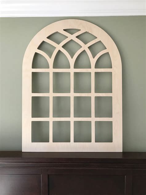 Arched Farmhouse Window Frame Faux Window Frame Arched Etsy