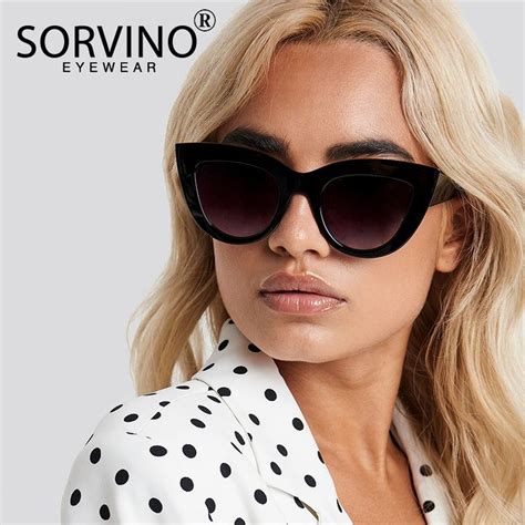 Sorvino Women Retro Cat Eye Sunglasses Cute Festival Goggles Thick