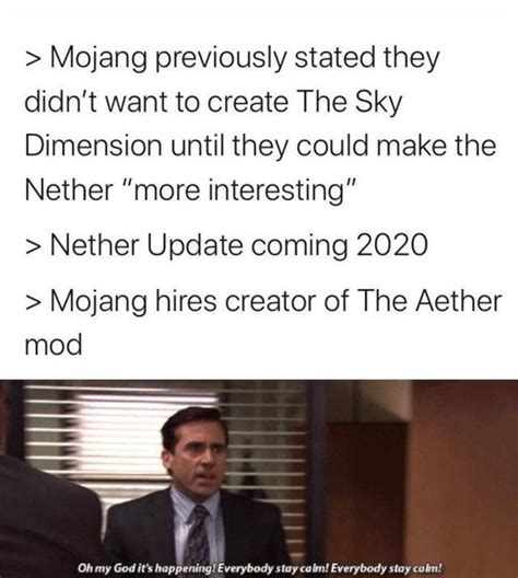 Aether Might Be Coming To Minecraft Minecraft Memes Memes Minecraft