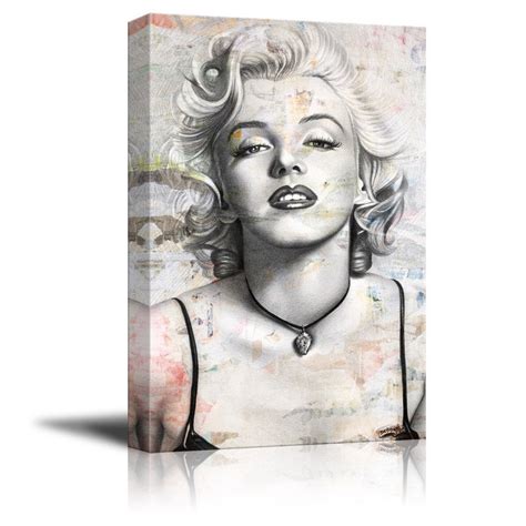 Wall26 Canvas Wall Art Realistic Sexy Painting Of Marilyn Monroe On Grunge Background Giclee