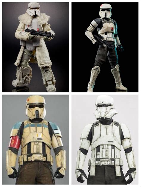 Comparison Between Range Trooper Top Left And 3 Other Troopers