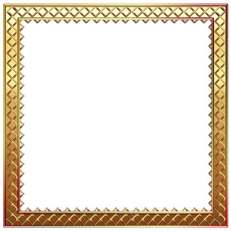 Borda De Moldura Dourada Quadrada Transparente Design Simples Psd Png