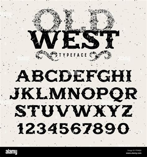 Vintage Western Alphabet Retro Font In Wild West Style Old West