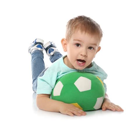 Child Soccer Ball White Background Playing Indoors Stock Photos Free