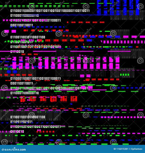 Abstract Glitch Background Vector Digital Glitched Screen With Noise