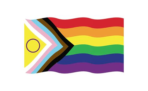 New Updated Lgbtq Pride Flag Vector Intersex Inclusive Progress Pride Flag Banner Flag For