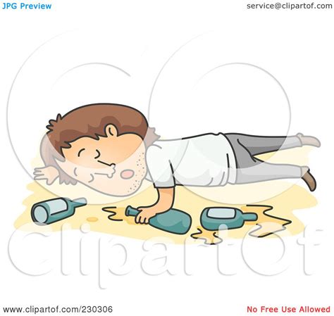 Royalty Free Rf Clipart Illustration Of A Drunk Mann Passed Out On