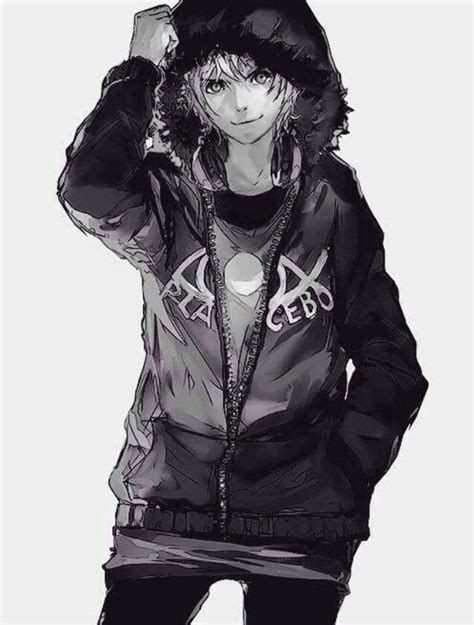 Download Hoodie Anime Guy Black And White Cute Guys Boy By Srhodes