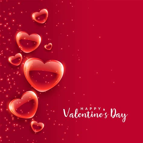 Red Bubble Hearts Floating Valentines Day Background Download Free