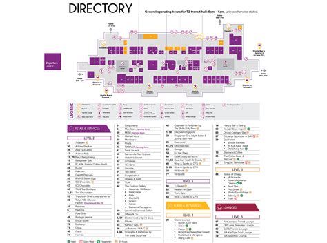 Changi Airport Singapore Map Sin Printable Terminal Maps Shops