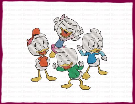 Webby And Huey And Dewey And Louie Ducktales Fill Embroidery Design 9