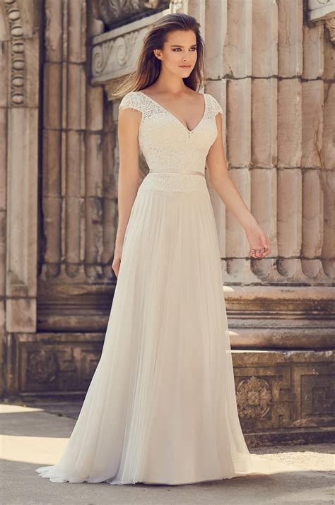 Elegant Cap Sleeve Wedding Dress Style 2229 Mikaella Bridal Mikaella Bridal Tulle Skirt