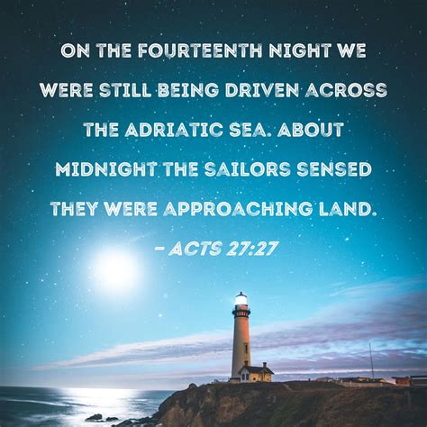Acts 2727 On The Fourteenth Night We Were Still Being Driven Across