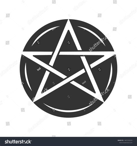 Pentagram Glyph Icon Occult Ritual Pentacle Stock Vector Royalty Free