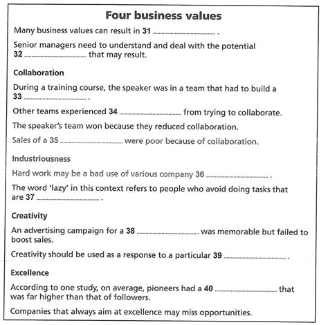 Bài luyện IELTS Listening Part 4 Bài 5 Four business values Hà