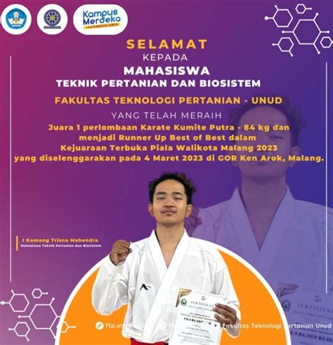 Mahasiswa Teknik Pertanian Dan Biosistem Kembali Raih Medali Karate