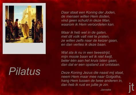 Pilatus Gedicht Door Janneke Troost