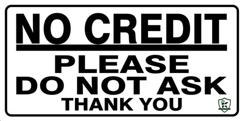 No Credit Sign Board