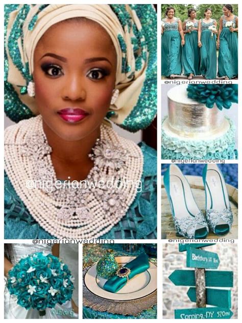 Combines with everything, especially blue, red and green: Nigerian wedding teal & cream wedding color scheme.jpg ...