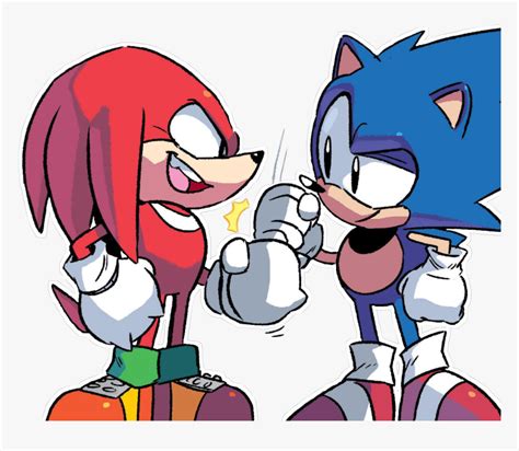 Transparent Image Of Sonic And Knuckles Being Bros - Cute Sonic And