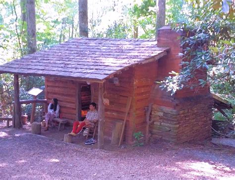 oconaluftee indian village at cherokee nc july 2018 old style house indian village
