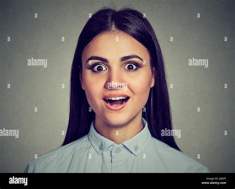 Portrait Of A Surprised Woman Stock Photo Alamy