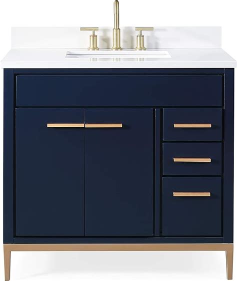 36 Beatrice Modern Modern Navy Blue Bathroom Vanity With