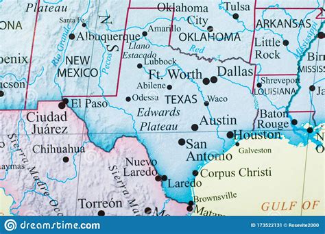 Map Of United States Focus On The State Of Texas Stock Image Image Of