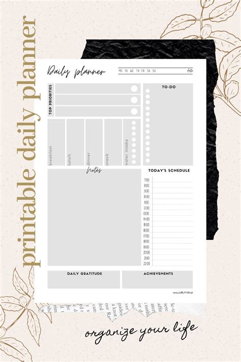 Daily Planner Printable Planner Essentials For Planning Your Life In