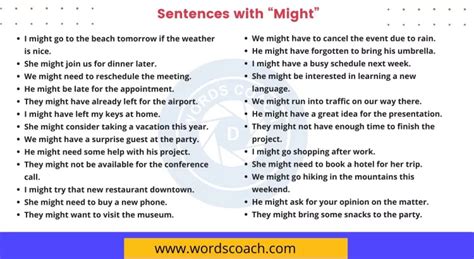 200 Sentences With Might Word Coach