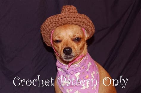 Dog Cowboy Hat Dog Hat Cowboy Hat Pattern Crochet Dog Hat