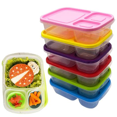Plastic Food Containers Kids Lunch Box Meal Snack Storage Bento Boxes