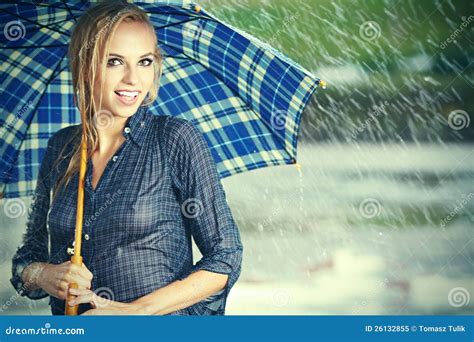Beautiful Girl In Rain Stock Image Image Of Caucasian 26132855