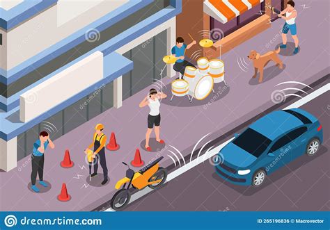 Noise Pollution Poster Vector Suffering Loud Sound Stock Illustration Cartoondealer Com