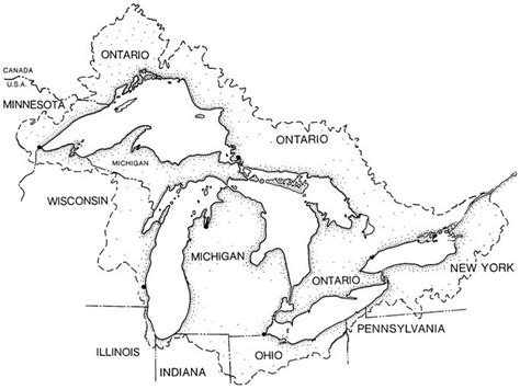 Blank Map Great Lakes