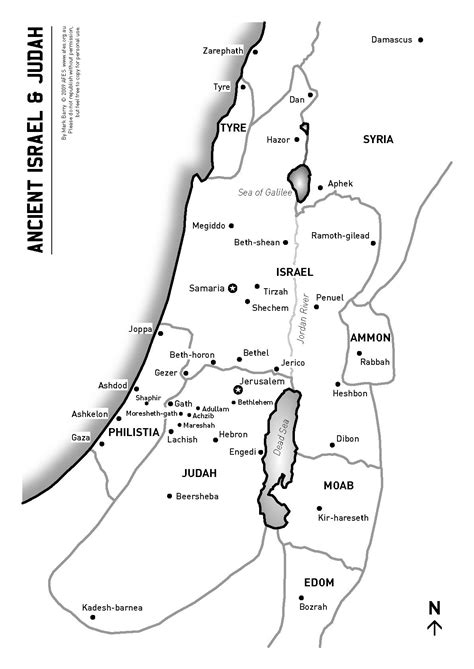 Old Testament Map Of Ancient Israel And Surrounding Countries