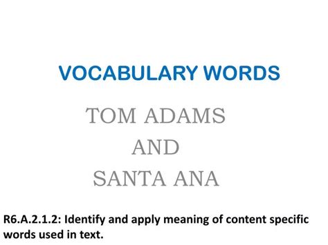Ppt Vocabulary Words Powerpoint Presentation Free Download Id2634220