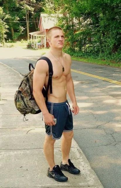 shirtless male beefcake muscular hunk college jock backpack guy photo 4x6 f1637 4 49 picclick
