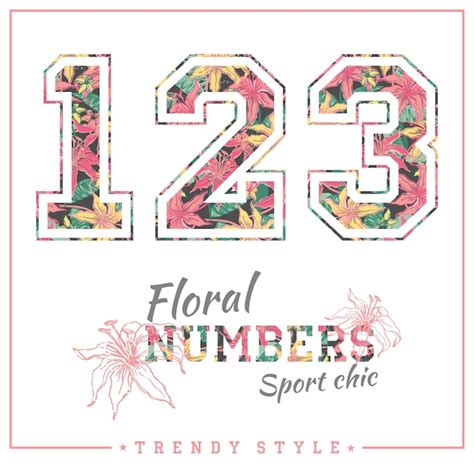 Premium Vector Vector Floral Numbers