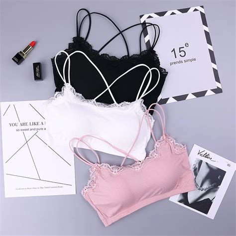 1pc Girl Underwear Cotton Sports Top Bra For Girls Lace Thin Camisoles For Teens Adolescente