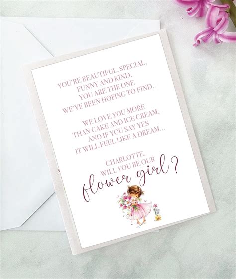 Flower Girl Proposal Card A6 Printed Personalised Will You Etsy