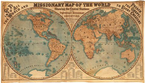Mammoth 1878 Missionary Map Of The World On Cloth Rare And Antique Maps