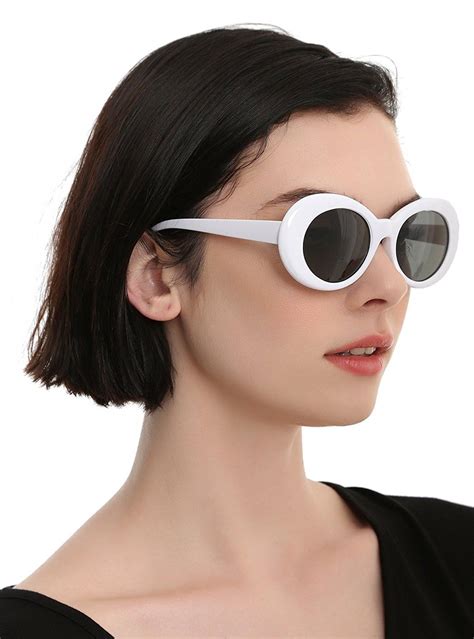 Womens Sunglasses Oval Clout Goggles With An Oval Retro Style White