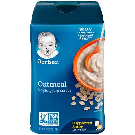 Gerber Oatmeal Single Grain Cereal 8oz Tub Garden Grocer