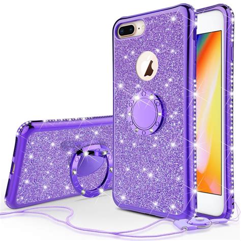 Iphone 7 Plus Case Iphone 8 Plus Case W Temper Glass Glitter Cute