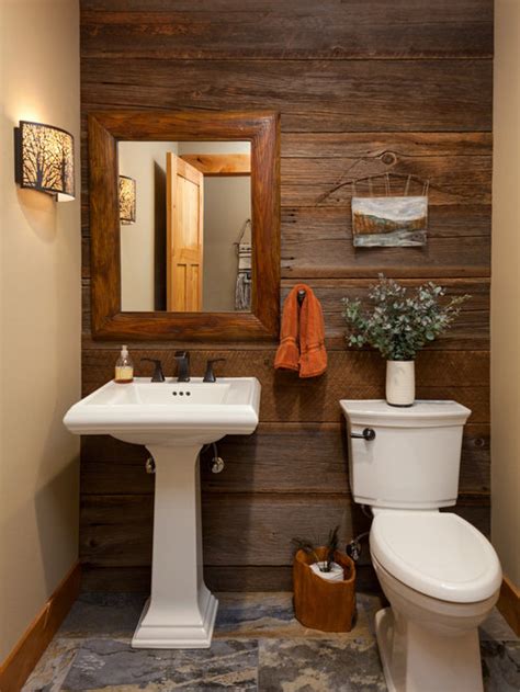 While most people want cabinets instead of pedestal sinks, you can see how much space the pedestal sink freed up in this small powder bathroom. Powder Room Design Ideas, Remodels & Photos with a ...